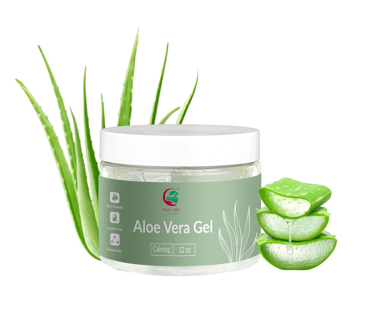 Aloe Vera Gel 12 oz | Unscented | For Face, Scalp & Hair