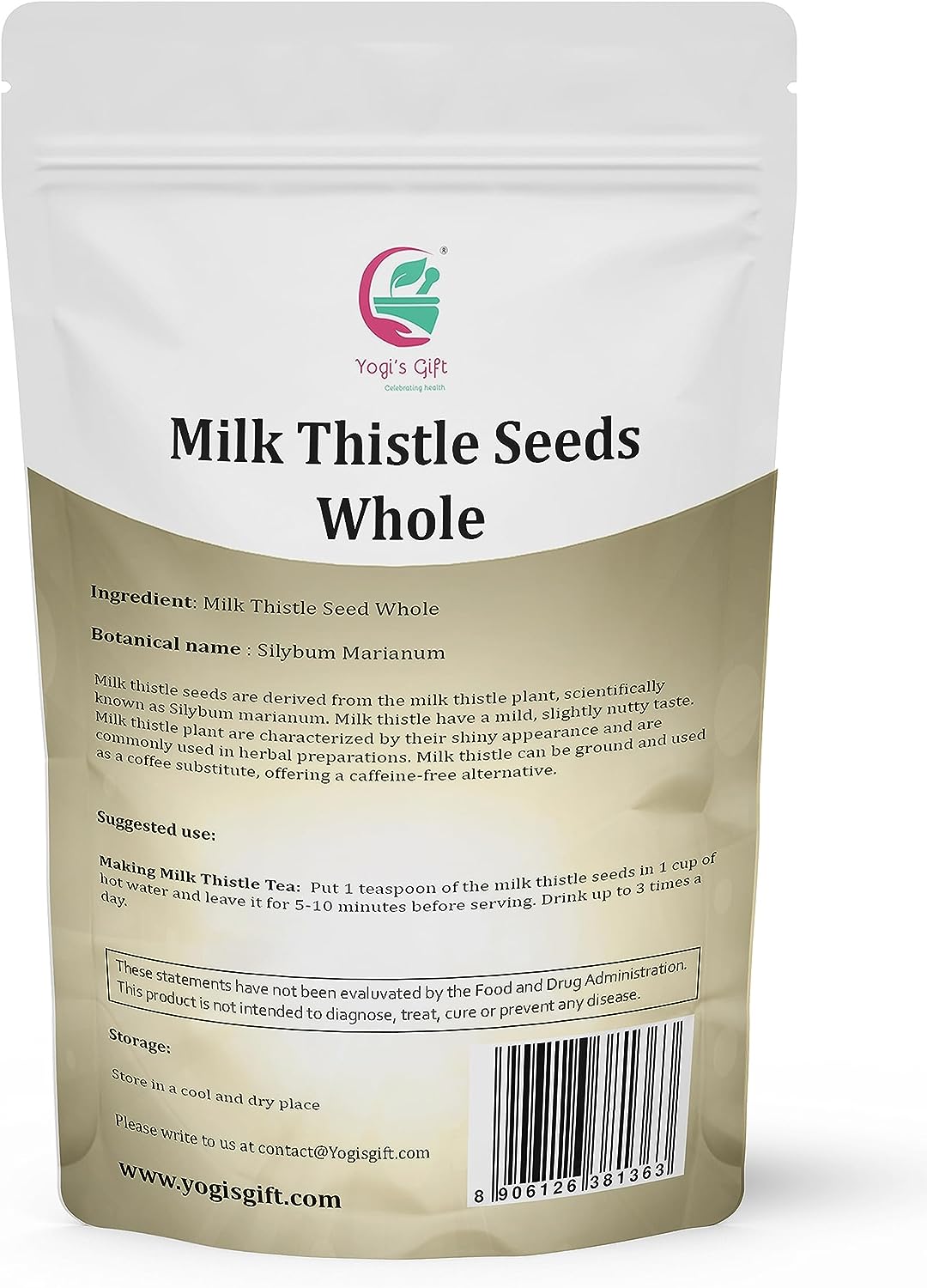 Milk Thistle Seeds 1 LB | Whole Milk Thistle for Tea | by Yogi's Giftยฎ