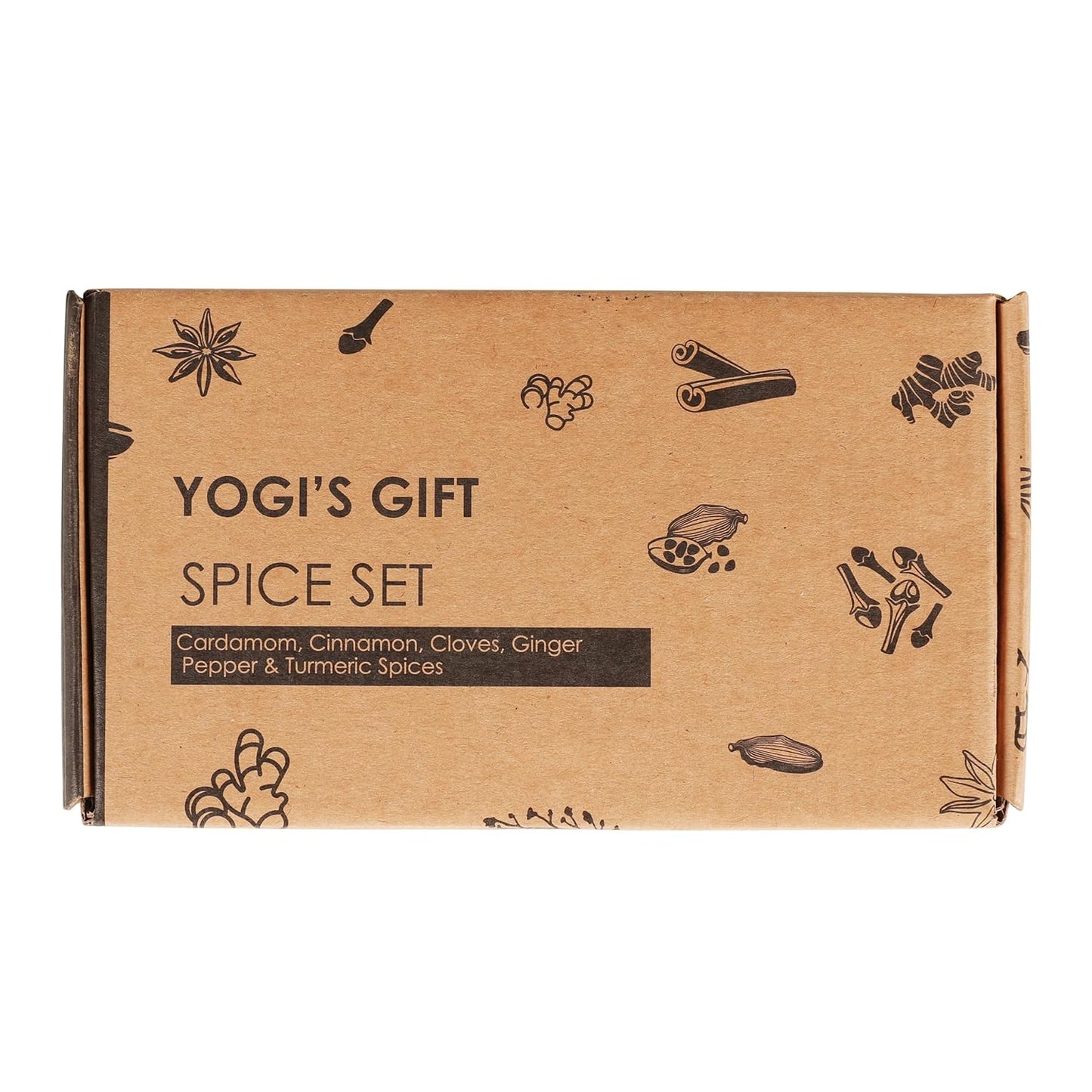Spice Set (6 Essential Spices) | Cardamom, Cinnamon, Cloves, Ginger, Pepper, Turmeric | Perfect Spice Gift Set | By Yogi's Giftยฎ