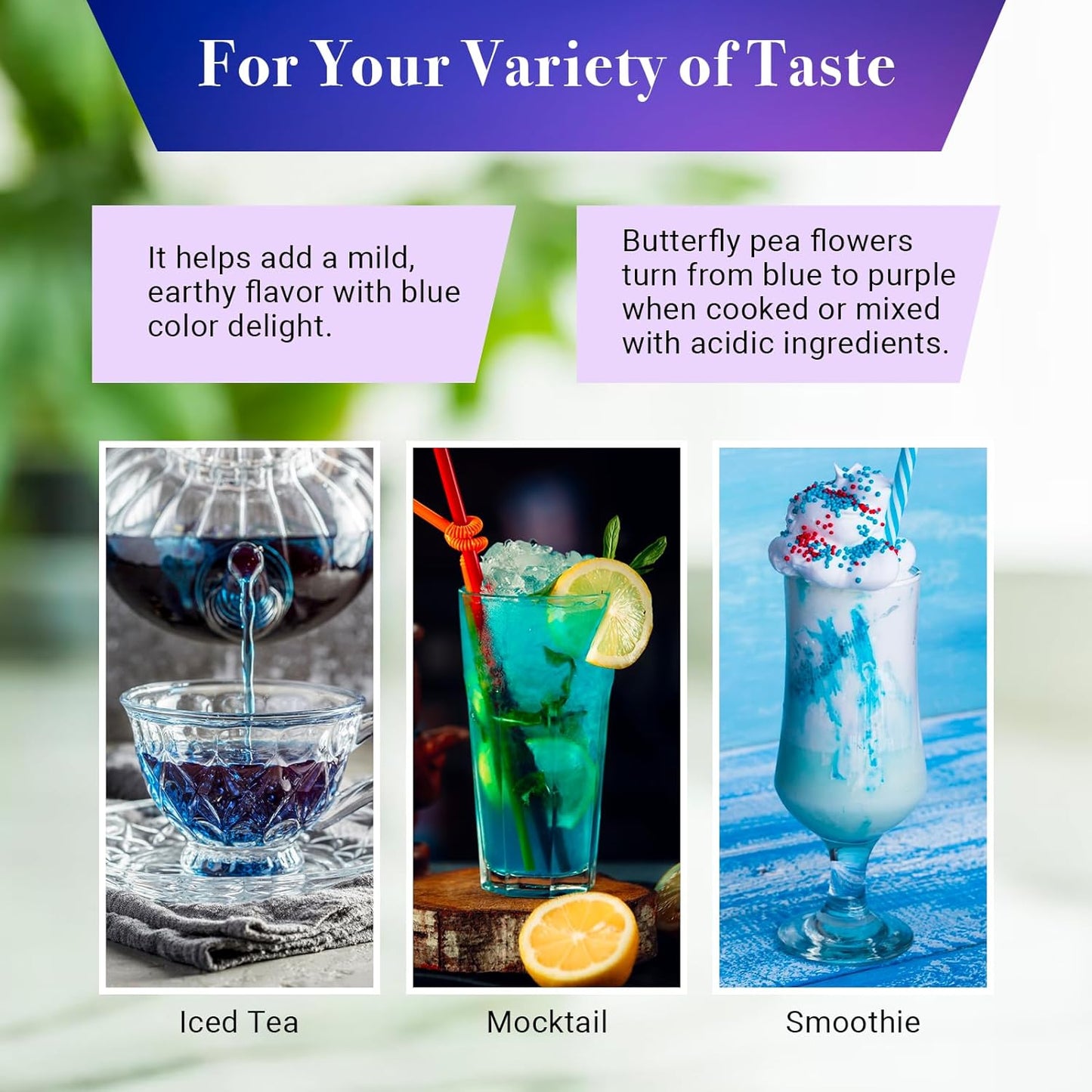 Butterfly Pea Flower Dried 1 LB | Blue Butterfly Pea Flower Tea | Makes Beautiful Blue Or Purple Food Coloring | Non-Gmo, Ethically Sourced | By Yogi's Gift®