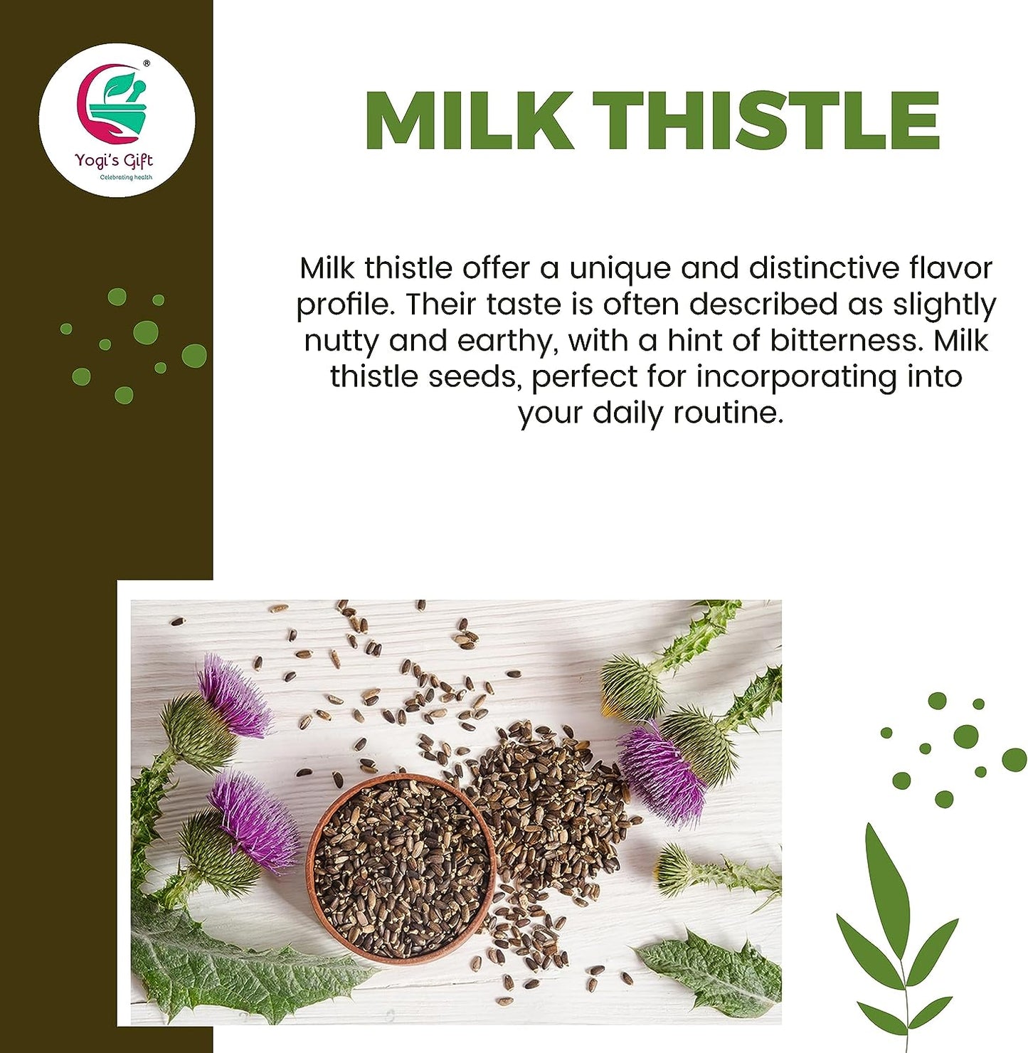 Milk Thistle Seeds 1 LB | Whole Milk Thistle for Tea | by Yogi's Giftยฎ