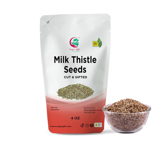 Milk Thistle Tea (Seeds) 4 oz, Cut and Sifted, 100% Natural for Herbal Tea, DIY Use & Infusions, by Yogi's Gift®