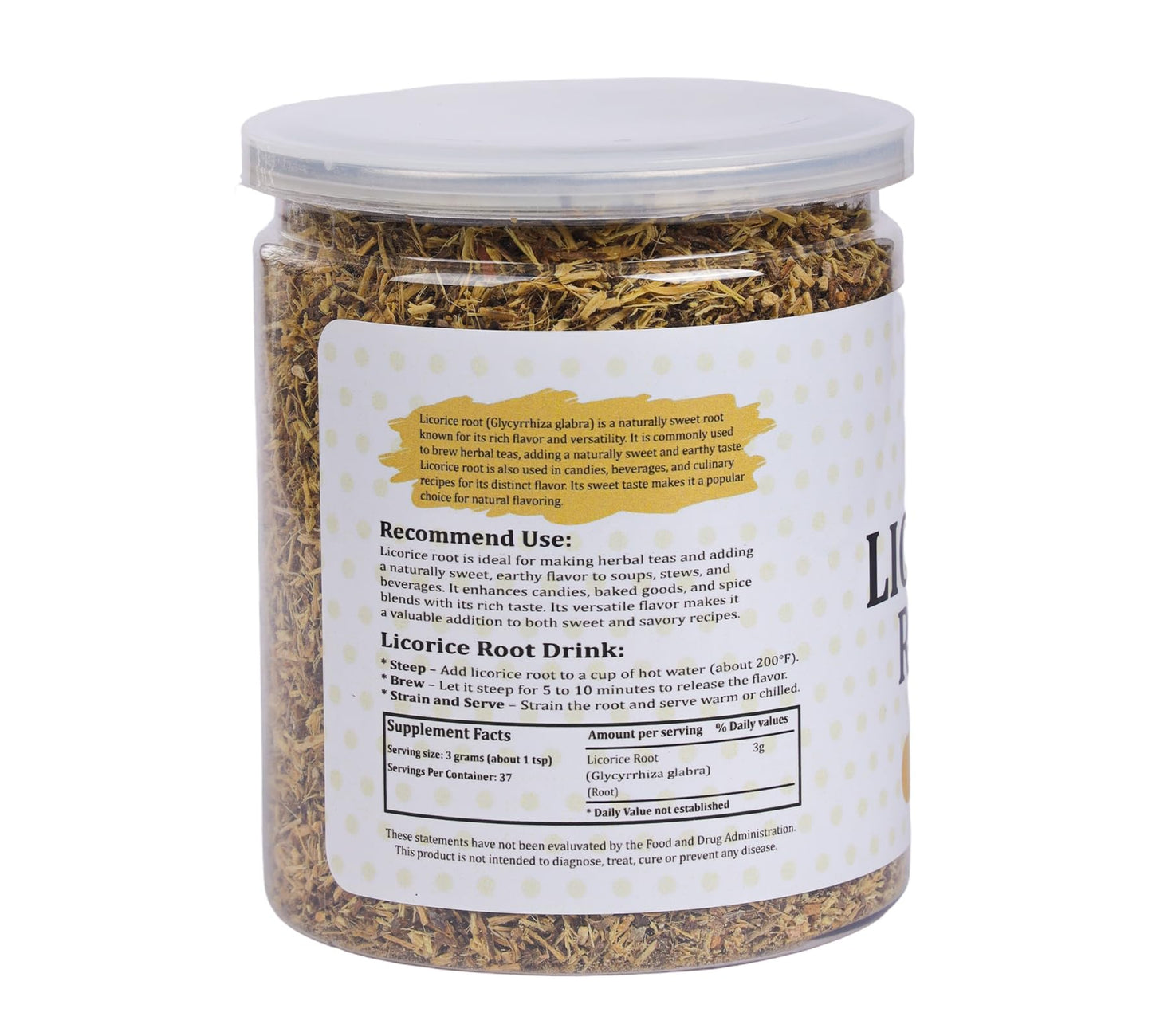 Licorice Root 4oz, Cut and Sifted, 100% Pure & Natural Dried Licorice Root, Premium Quality, Ideal for Tea, Herbal Blends, and Wellness Uses - By Yogiโs Giftยฎ
