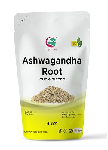 Ashwagandha Root 4 oz | Dried Ashwagandha Herb | 100% Naturally Dried | Withania Somnifera | Best Particle Size For Making Tea | by Yogi's Gift®