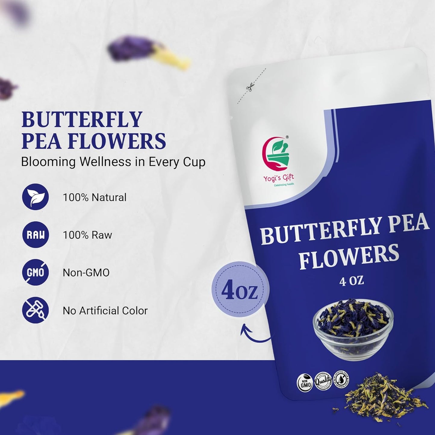 Butterfly Pea Flower Dried 4oz (300+ Cups) | Blue Butterfly Pea Flower Tea | Beautiful Blue Or Purple Food Coloring