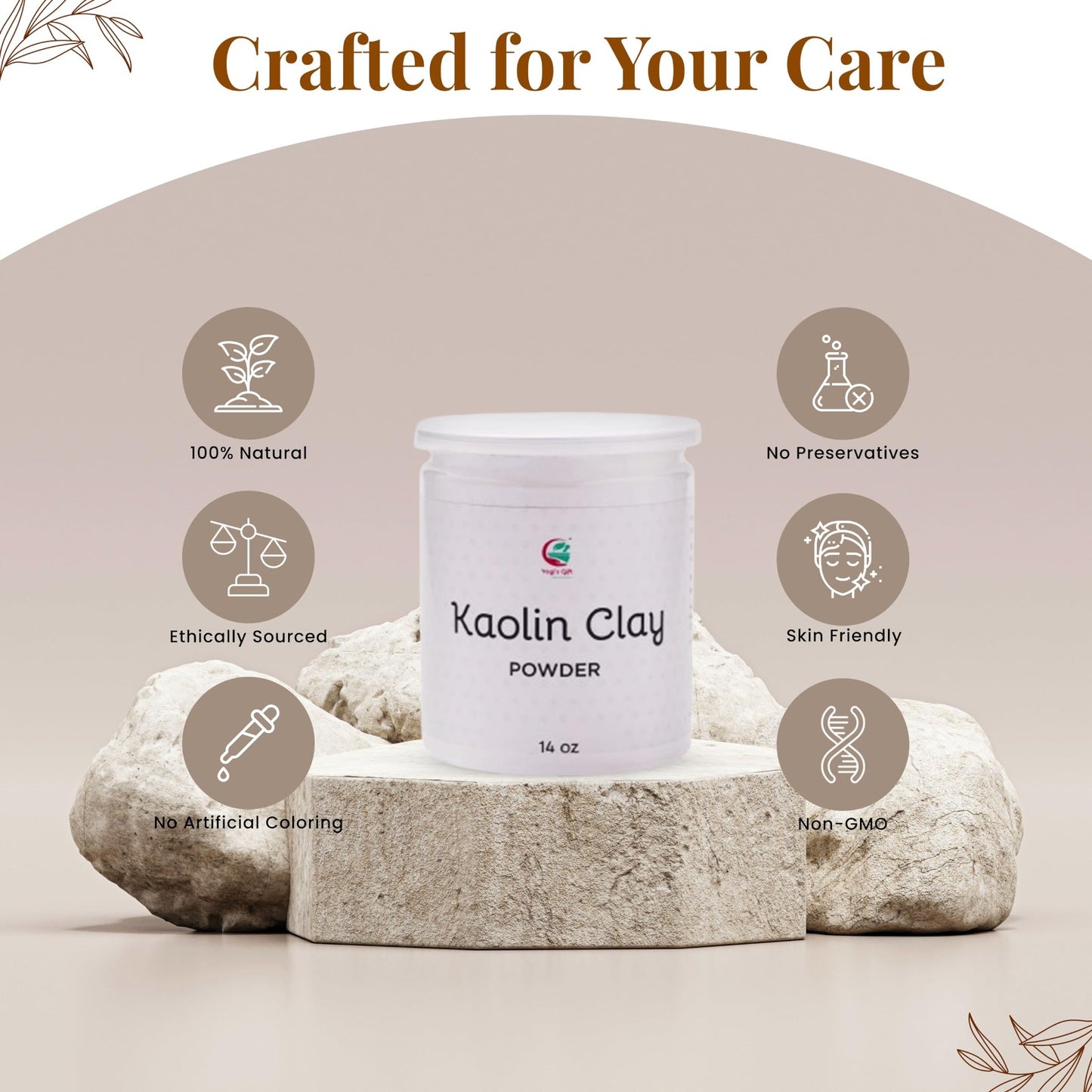 Kaolin Clay Powder | 14 oz | Clay For Soap Making, Face Cleansing And Face Mask | Yogi's Giftยฎ