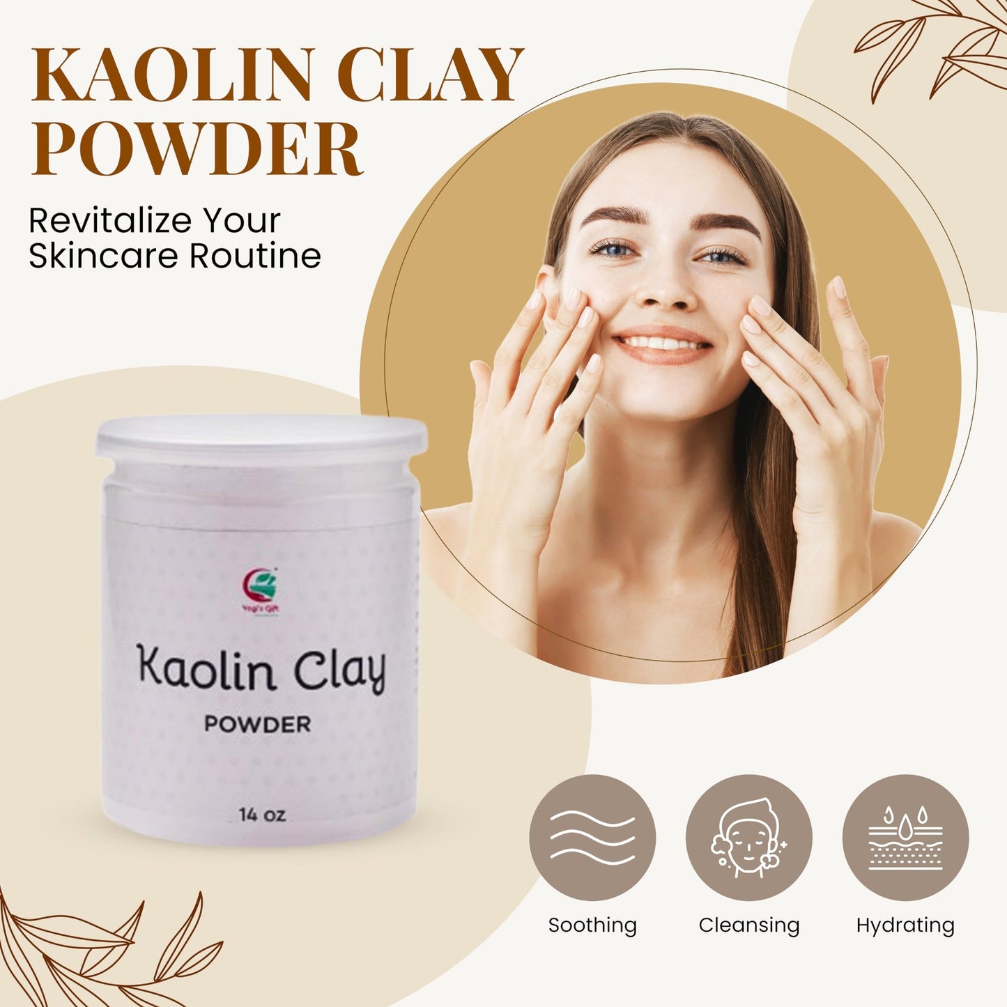 Kaolin Clay Powder | 14 oz | Clay For Soap Making, Face Cleansing And Face Mask | Yogi's Giftยฎ