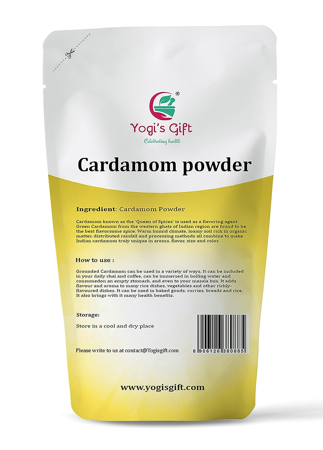 Cardamom powder 4 Oz | Fresh, Aromatic and Flavourful ground cardamom | Cardamom ground spice | aka Elaichi, Cardamon | by Yogi's Giftยฎc
