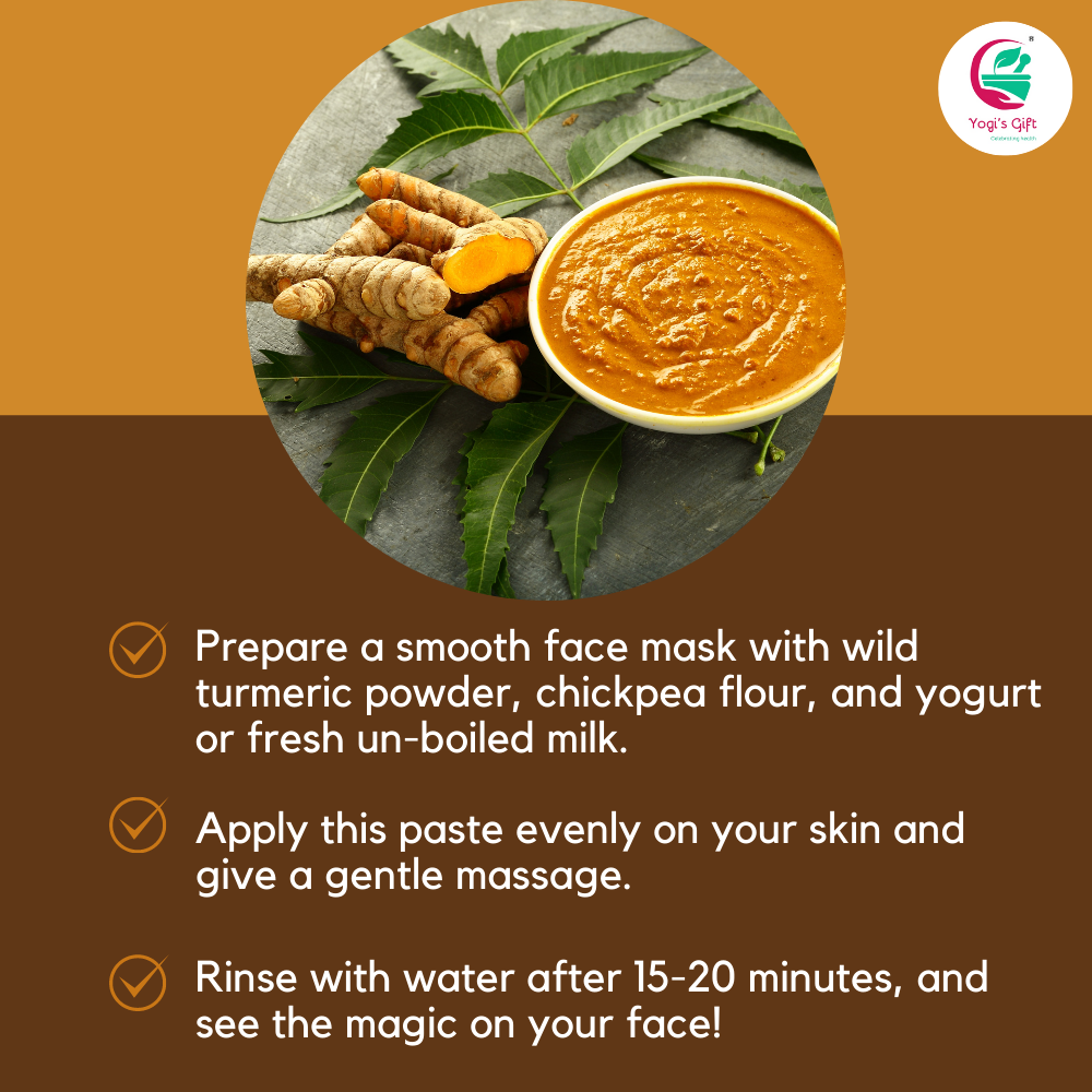 100 % Pure Wild Turmeric Powder For Face 8 Oz | Kasturi Manjal | Curcuma Aromatica | Amba haldi | Promotes Glowing Skin | Yogiโs Giftยฎ