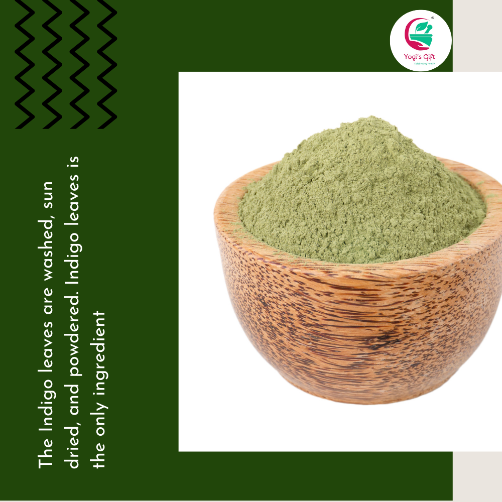 Indigo Powder for Hair 2 LB | Ideal for Black and Dark Hair | Indigofera Tinctoria | Black Henna | Natural Hair color | Yogi's Gift®