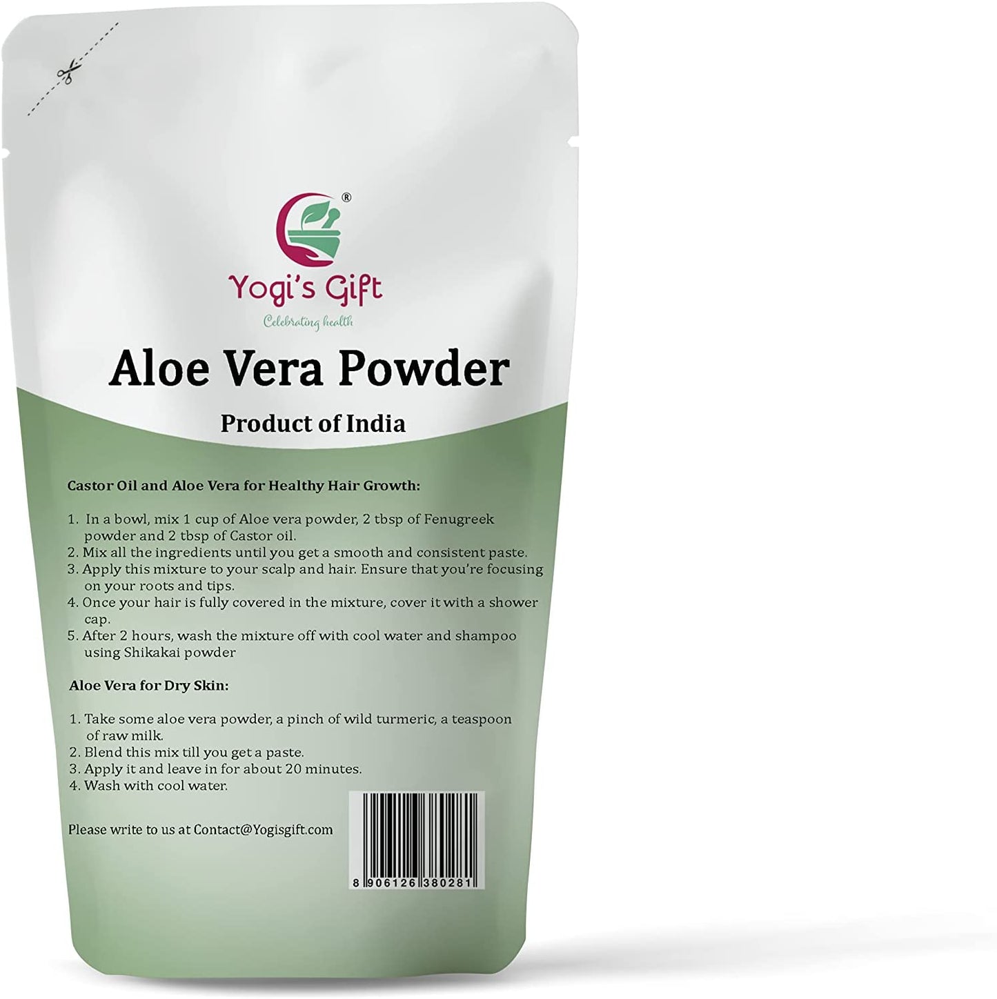 Aloe vera powder 8oz (227 Grams) | 100 % Pure and Natural | Made from naturally cultivated Aloe vera | By Yogi’s Gift®