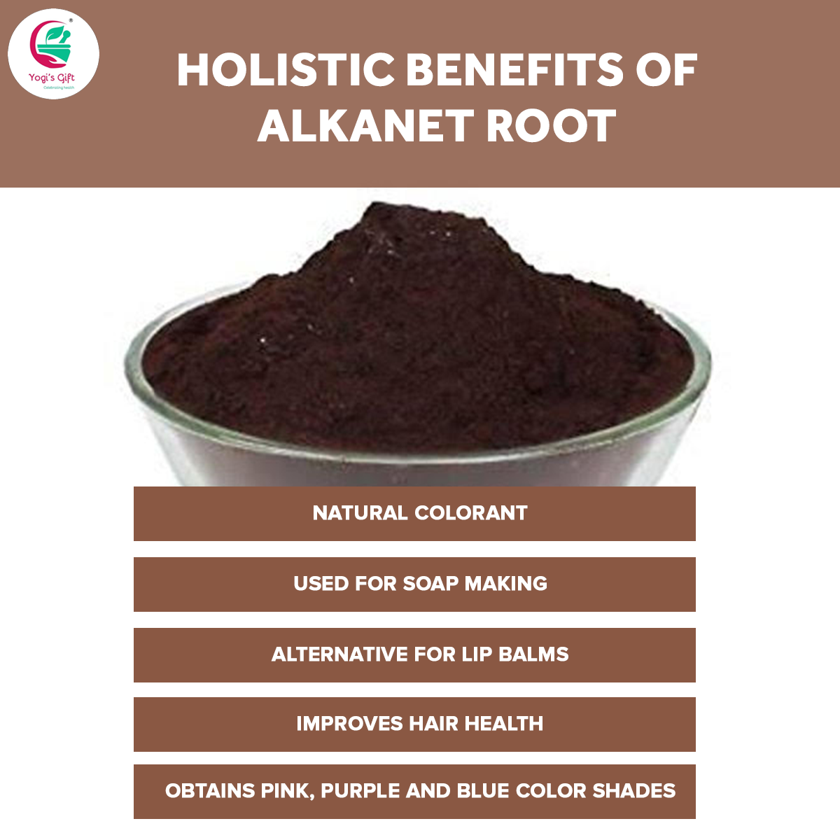Alkanet Root Powder 10oz | 100% Natural Colourant For Soap making | Makes Beautiful Color Shades | Ratanjot Root Powder | Yogis's Gift®