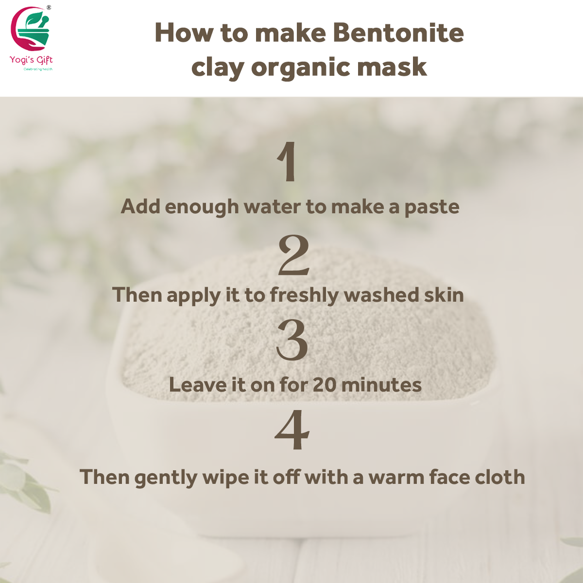 Bentonite Clay Powder 16 oz | 100% Pure Clay For Face Mask & Soap Making | Yogi's Giftยฎ
