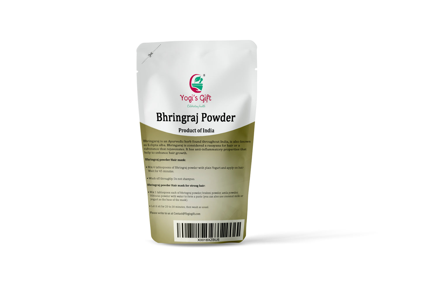 Yogiโs Gift | Organic Bhringraj Powder for Hair Growth | 250 Grams | Eclipta Alba | False Daisy | Ayurvedic Herbal Hair Follicle Powder