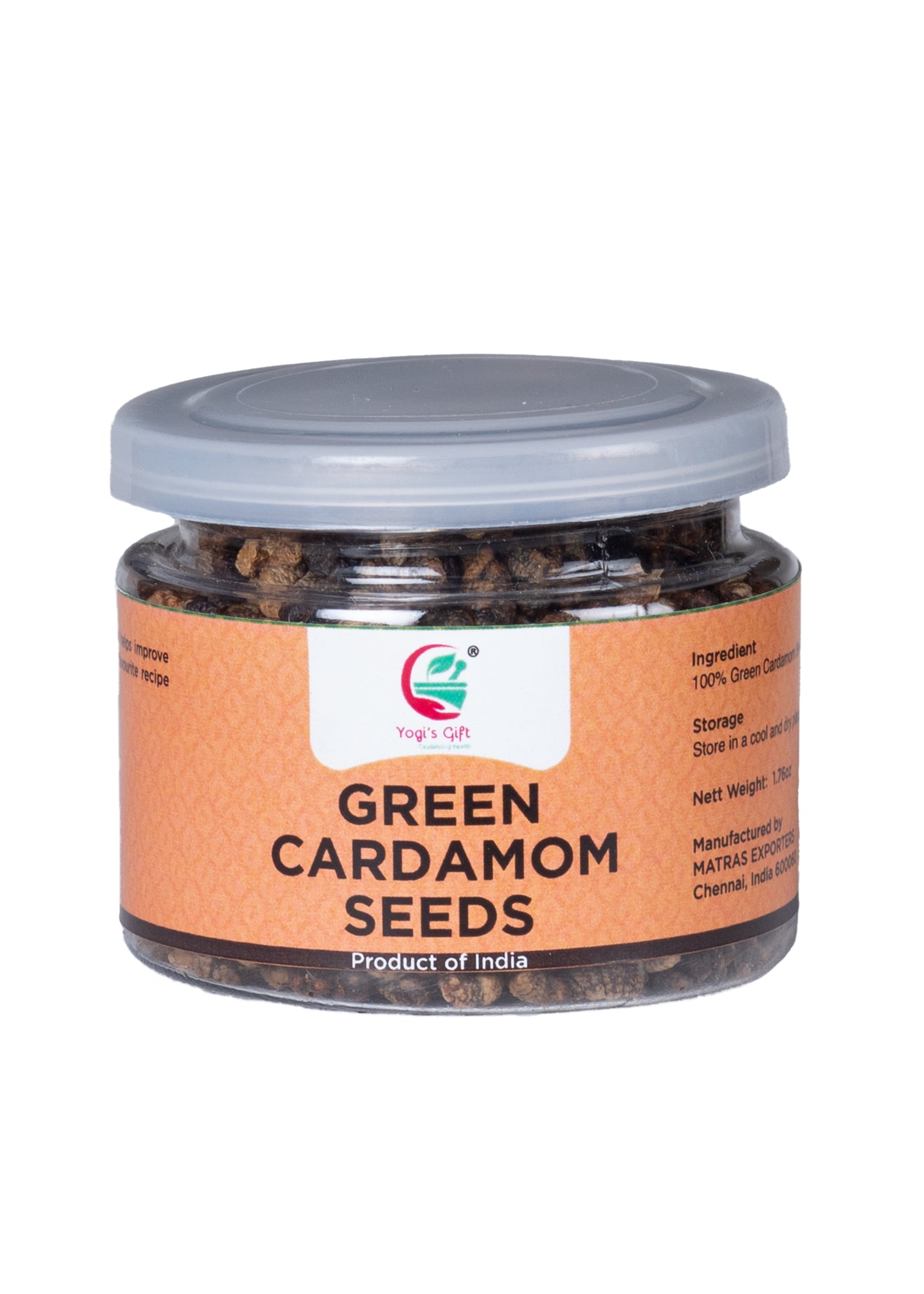 Cardamom seeds | 1.76 oz | Fresh & Fragrant rich cardamon seeds | Great for Coffee, Tea, Desserts and Baked goods | Yogi's Giftยฎ