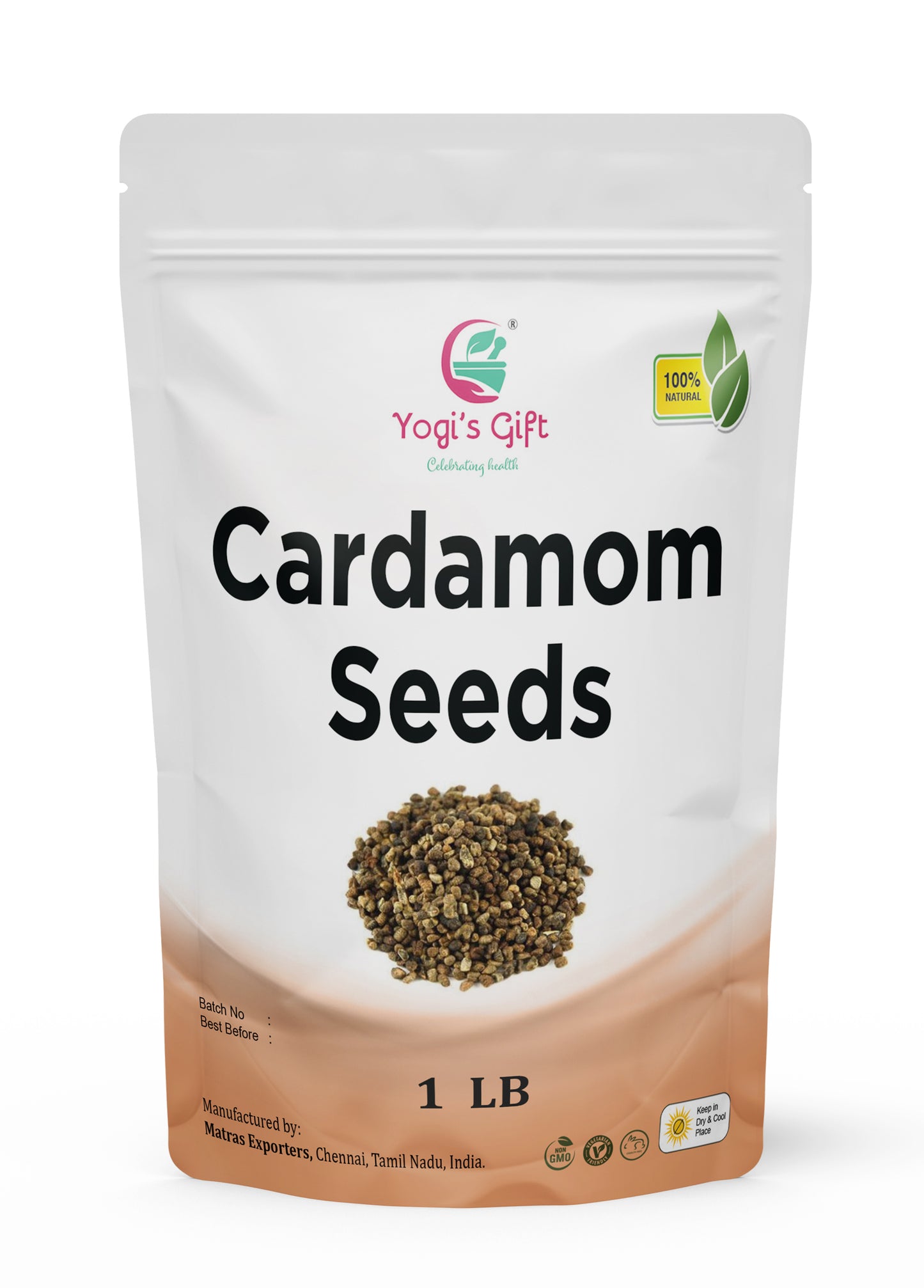 Cardamom Seeds 1 LB bulk pack | Decorticated Cardamon Seeds | Rich fragrant seeds for tasty beverages & dishes | Yogi's Giftยฎ