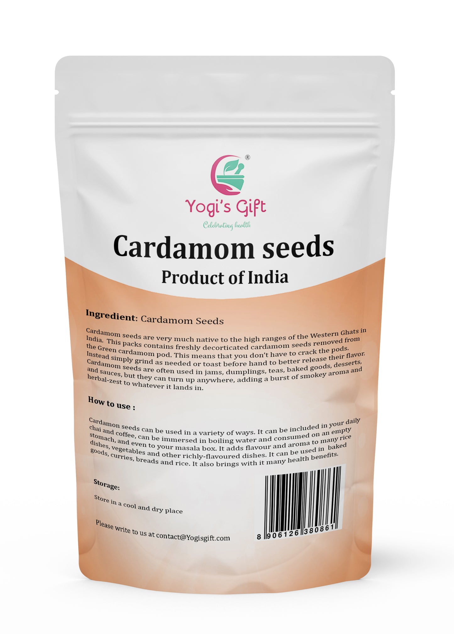 Cardamom Seeds 1 LB bulk pack | Decorticated Cardamon Seeds | Rich fragrant seeds for tasty beverages & dishes | Yogi's Giftยฎ