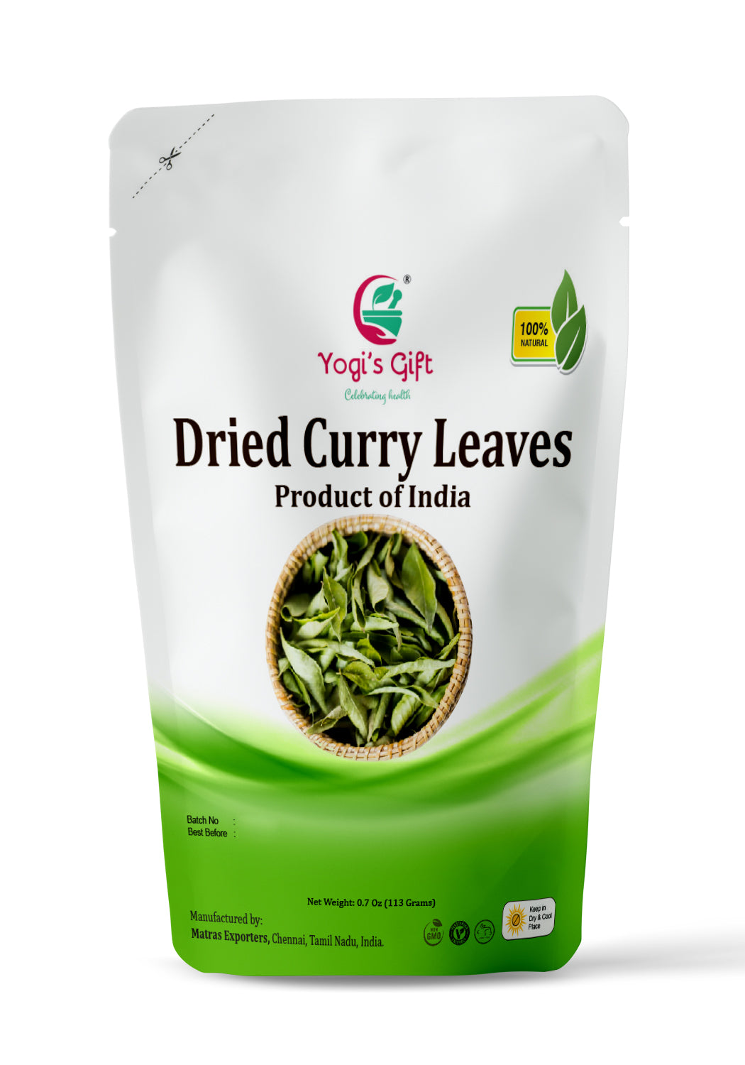 Treasures Curry Leaves - Dried - Curry Pata - 100 Pure From India (10g
