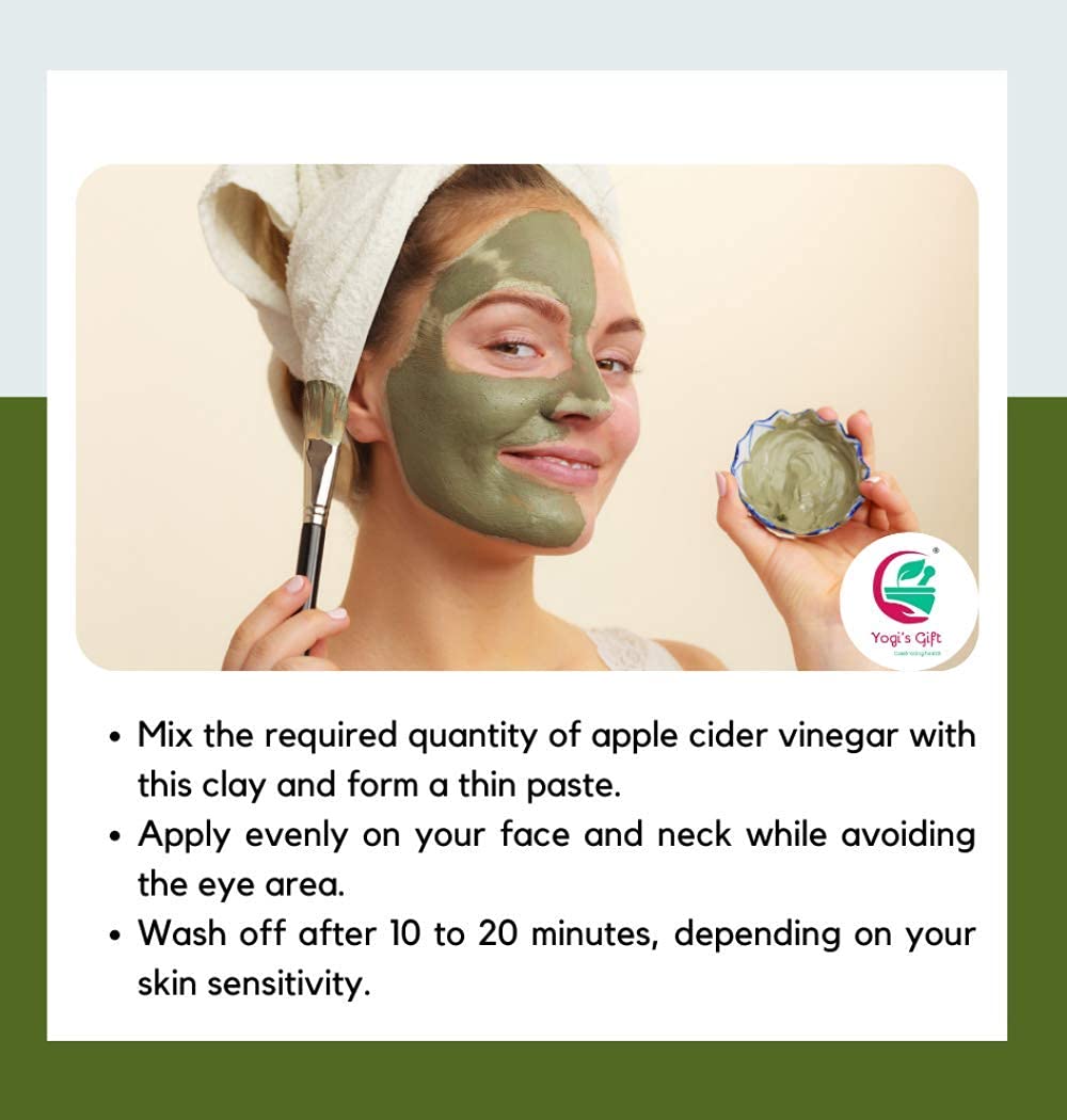 French Green Clay Powder 1 lb | Deep Facial Cleanser | Skin Softening Face Mask | Natural Detoxifying Mask | Argile Verte | Yogi's Giftยฎ