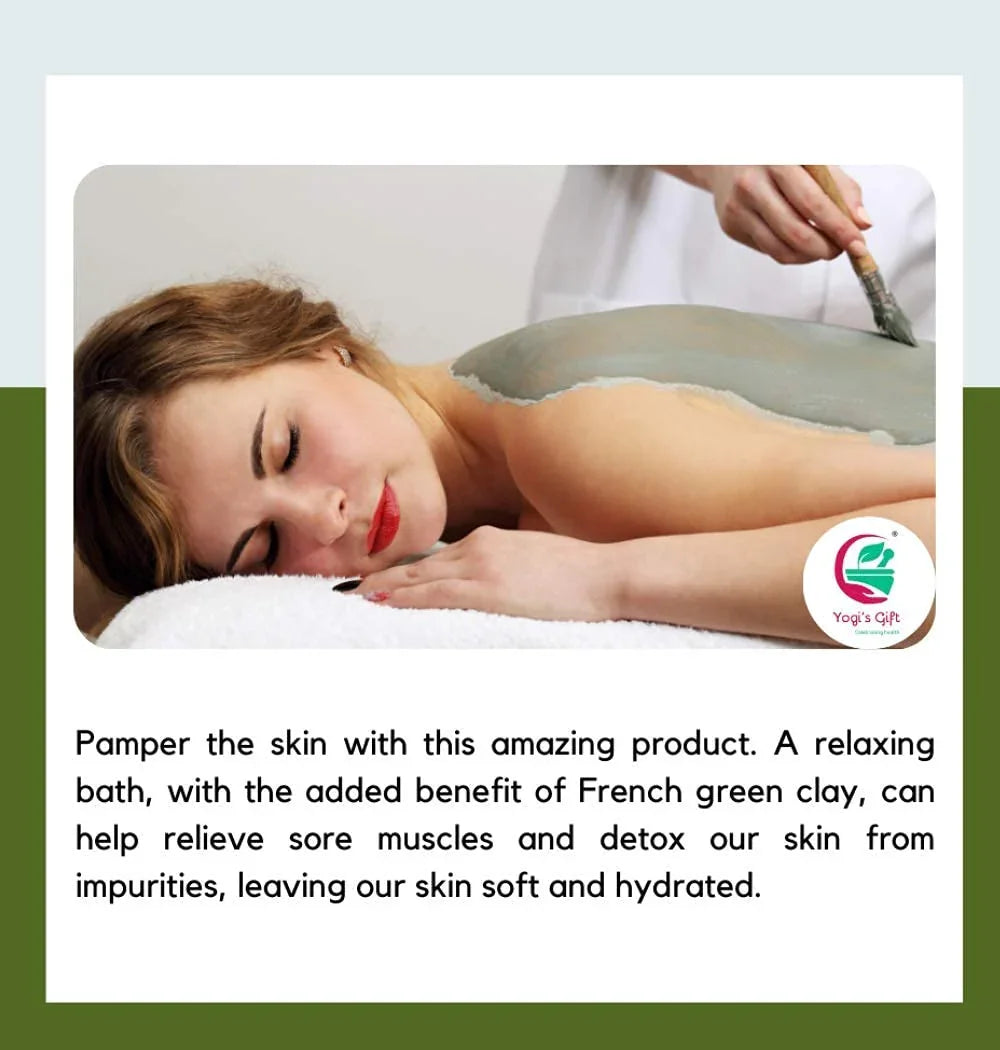 French Green Clay Powder 1 lb | Deep Facial Cleanser | Skin Softening Face Mask | Natural Detoxifying Mask | Argile Verte | Yogi's Giftยฎ