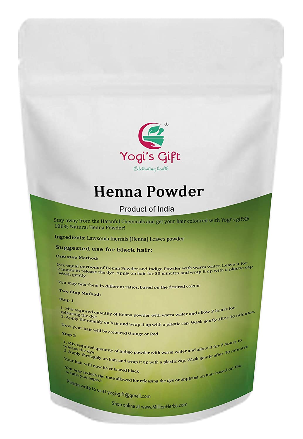 Henna Powder for Hair Color 500 Grams | Henna Hair Color | 100% Pure & Natural Red Hair Color | With FREE GLOVES and HEAD CAP