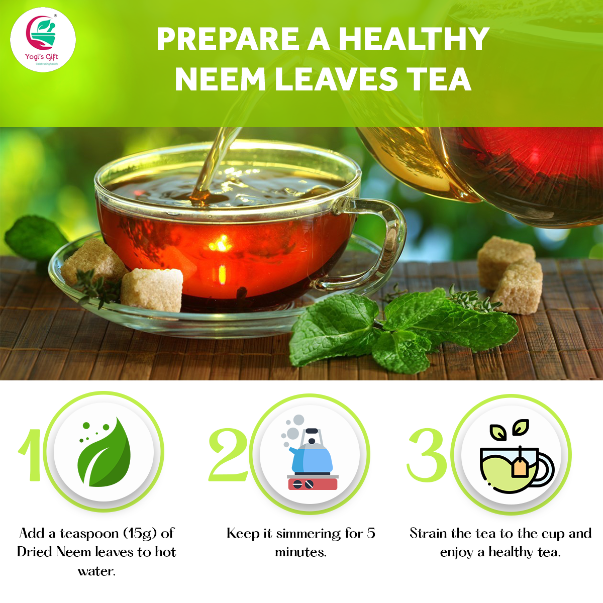 Dried Neem Leaves | 4 oz | 100% Natural Detox Tea (Approx 1800 Whole Leaves) | Azadirachta Indica Leaf | Non-GMO, Gluten Free | Yogi's Gift®
