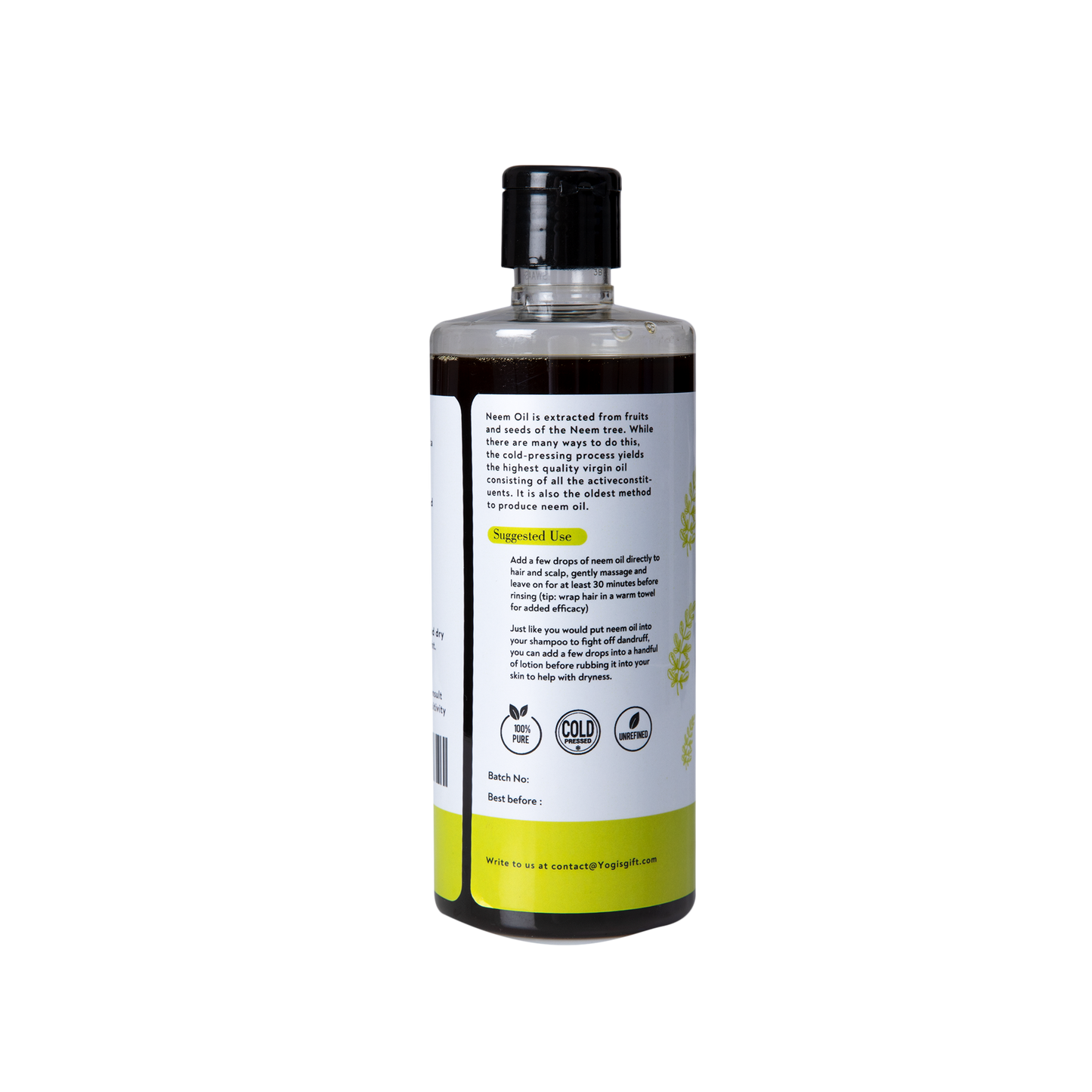 Indian Neem oil 16 oz - Cold pressed, 100% Pure and Organic