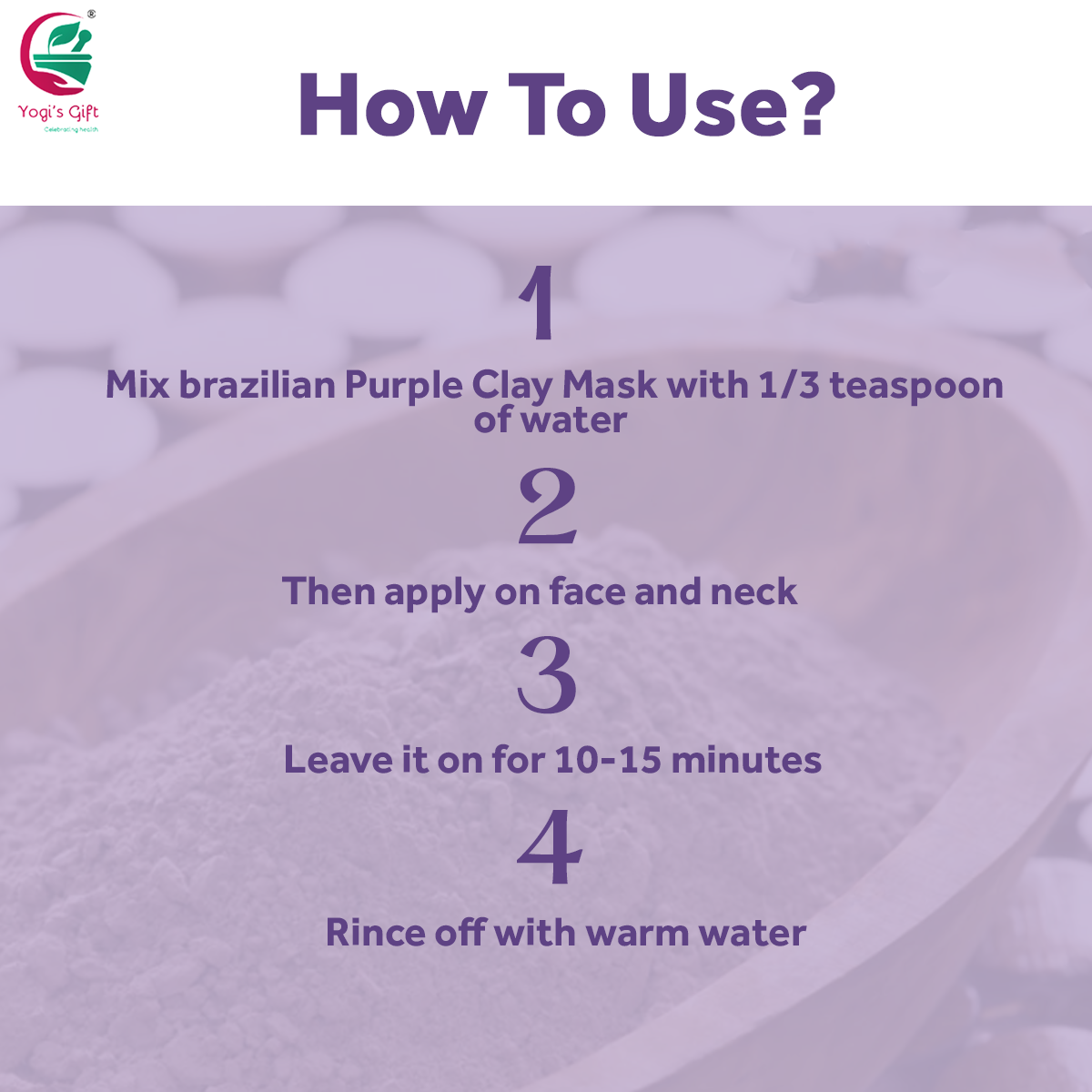 Brazilian Purple clay 8oz | Soap Making Clay, Clay Face Pack for Sensitive Skin | Natural Purple Clay Powder for Soap Making | Yogi's Gift®
