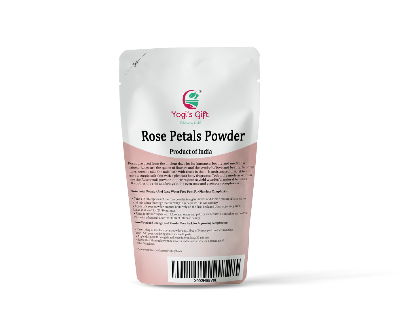 Rose Petal Powder 8 oz | Make Tea, Smoothies or Lattes | Best Ingredient for Face Mask | Excellent Natural Skin Toner | Yogiโs Giftยฎ