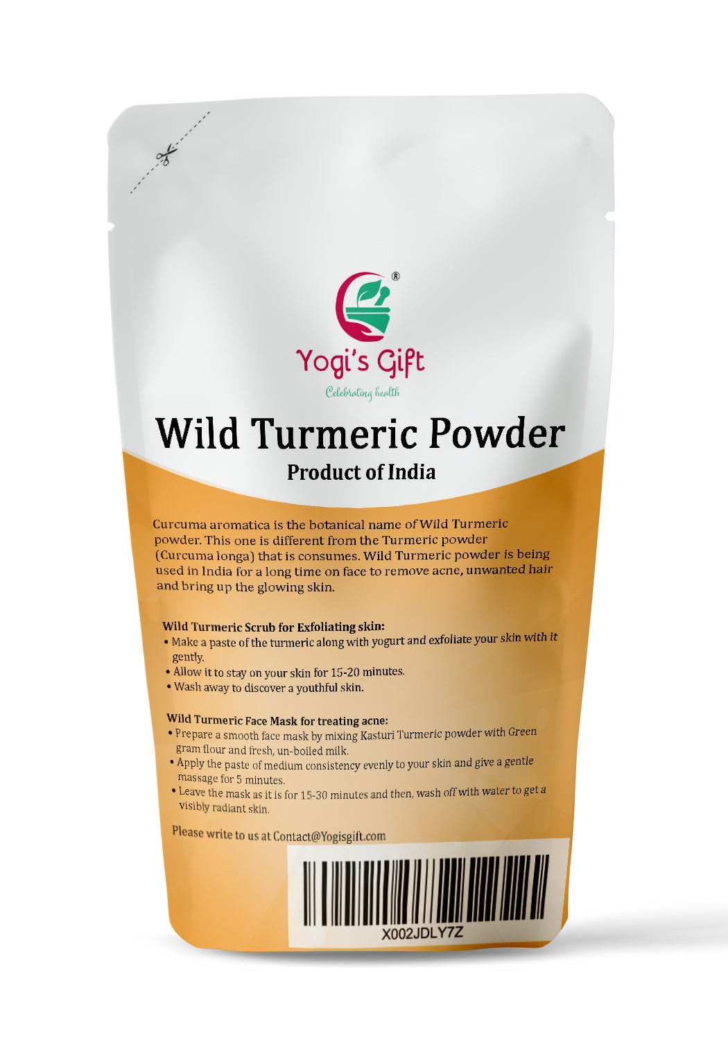 100 % Pure Wild Turmeric Powder For Face  8 Oz | Kasturi Manjal | Curcuma Aromatica | Amba haldi | Promotes Glowing Skin | Yogi’s Gift®