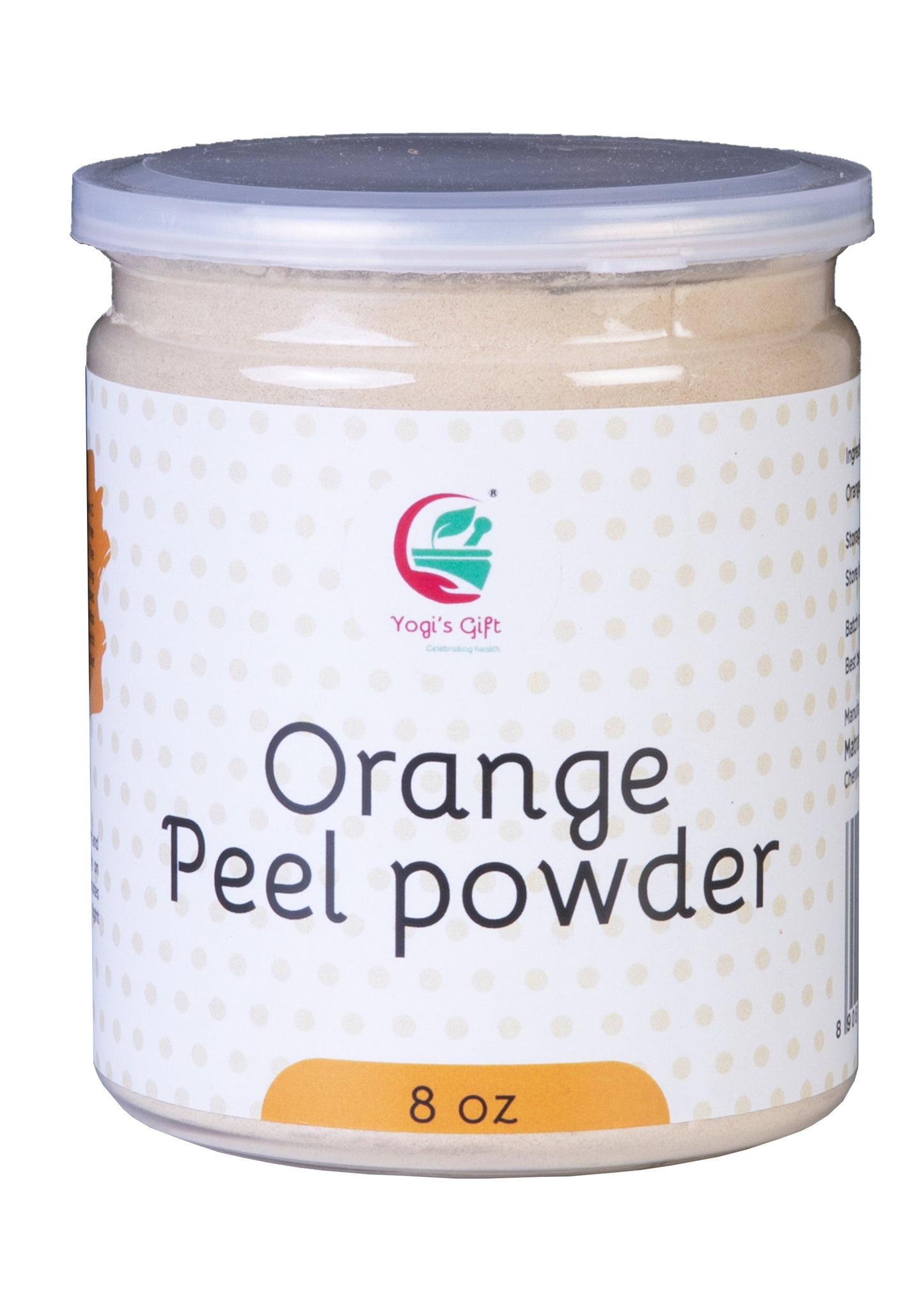 Orange Peel Powder 8 oz | 100% Natural Care For Acne, Tan & Blackheads | Effective DIY Face Mask Ingredient | Rich in Vitamin C | Yogi's Giftยฎ