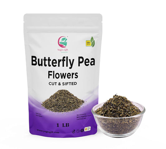 Butterfly Pea Flower Tea 1 LB | Cut and Sifted | Makes Beautiful Blue Or Purple Food Coloring | Blue tea Butterfly Pea Flower | Non-Gmo, Ethically Sourced | By Yogi's Gift®