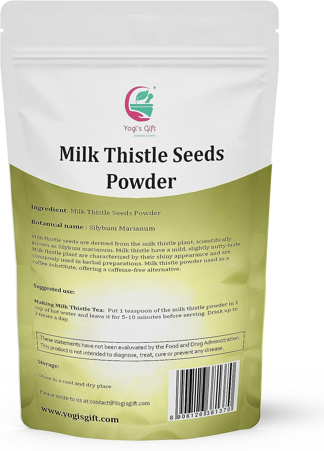 Milk Thistle Seed Powder 1 LB | by Yogi's Gift®