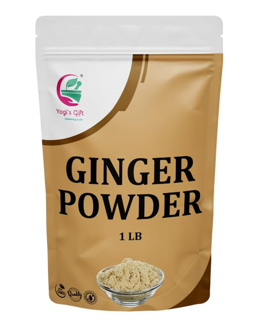 Ginger Powder 1 LB, 100% Pure & Natural Ground Ginger, Premium Quality Product for Cooking & Tea, Flavorful & Aromatic, Resealable Bag for Freshness - By Yogi’s Gift®