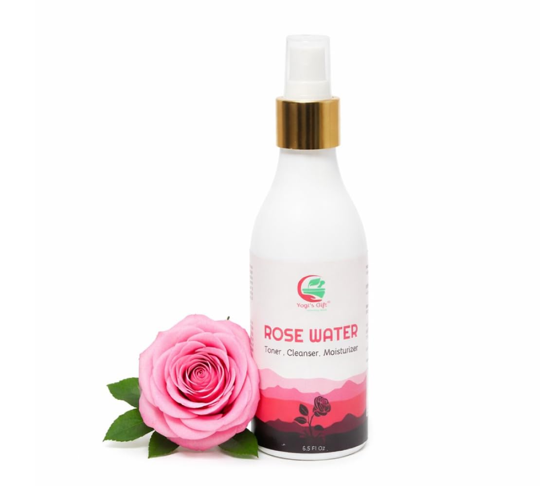 100% Pure Rose Water 6.5 fl oz | for Face & Hair | Alcohol Free & Artificial Coloring Free | by Yogi's Gift®