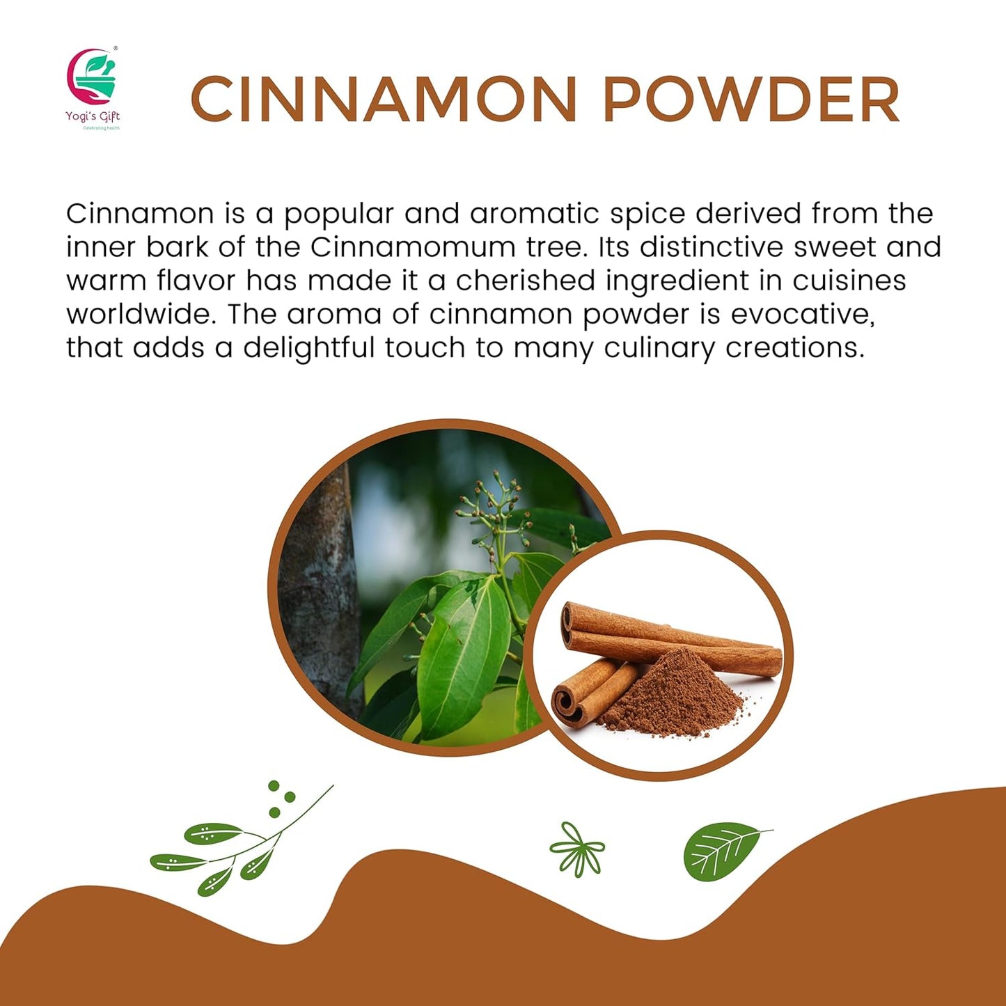 Cinnamon Powder 1 LB | Ground Cinnamon for Coffee, Tea, Cooking | Rich Aroma and Great Flavor | Premium Grade Cinnamon by Yogi's Gift®