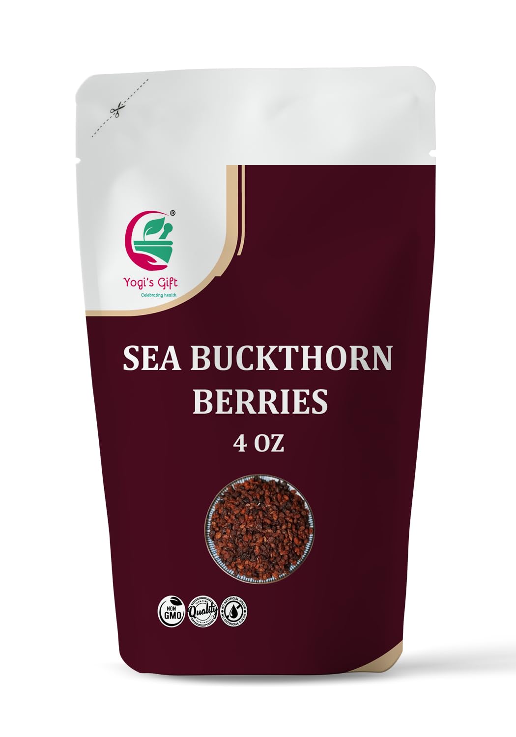 Sea Buckthorn Berry 4 oz – Premium Dried Sea Buckthorn Berries – 100% Natural And Pure Sea Buckthorn Berry for Tea & Herbal Use – By Yogi’s Gift®