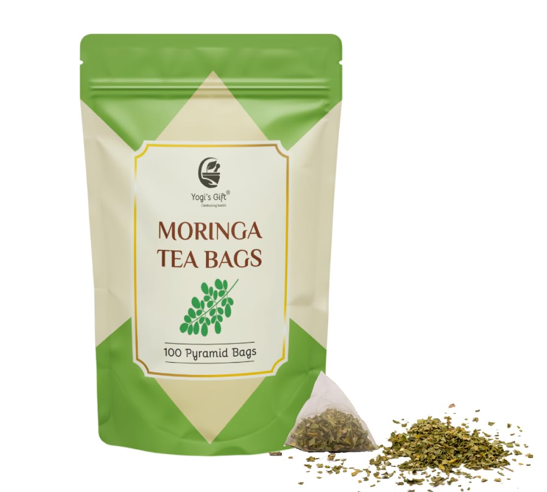 Moringa Tea – 100 Count Pyramid Tea Bags – Premium And Pure moringa teabags with a Smooth, Earthy Herbal Taste – By Yogi’s Gift®