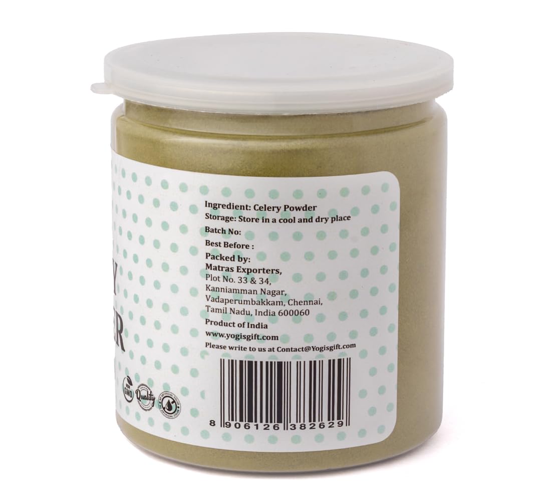 Celery powder 8oz – Dried Celery Powder Seasoning for Cooking, Juices & Curing – Ground Spice – 100% Pure And Natural Flavor – By Yogi’s Gift®