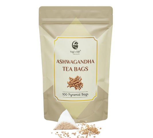 Ashwagandha Tea Bags – 100 Count Pyramid Tea Bags – Pure Quality Ashwagandha Root Tea for a Refreshing Herbal Flavor – By Yogi’s Gift®