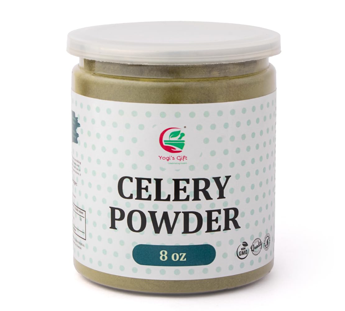 Celery powder 8oz – Dried Celery Powder Seasoning for Cooking, Juices & Curing – Ground Spice – 100% Pure And Natural Flavor – By Yogi’s Gift®