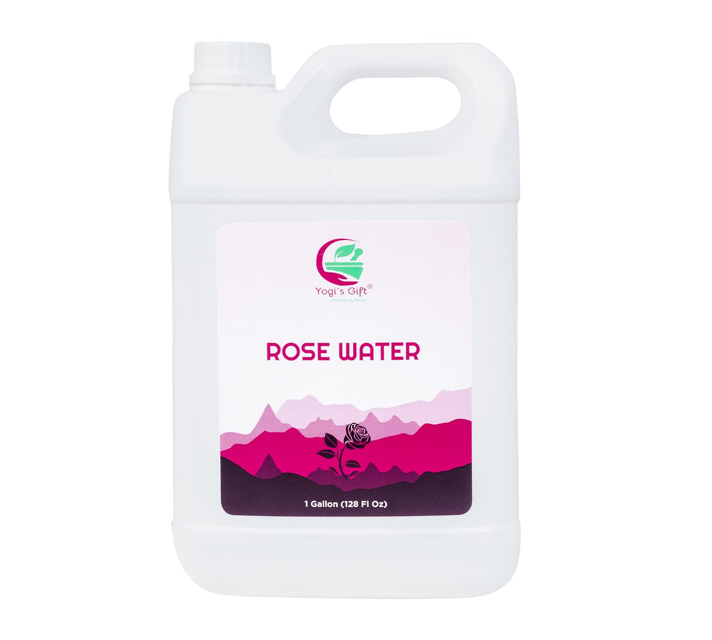100% Pure Rose Water 1 Gallon (128 fl oz)  | For Face & Hair | Alcohol Free & Artificial Coloring Free | by Yogi's Gift®