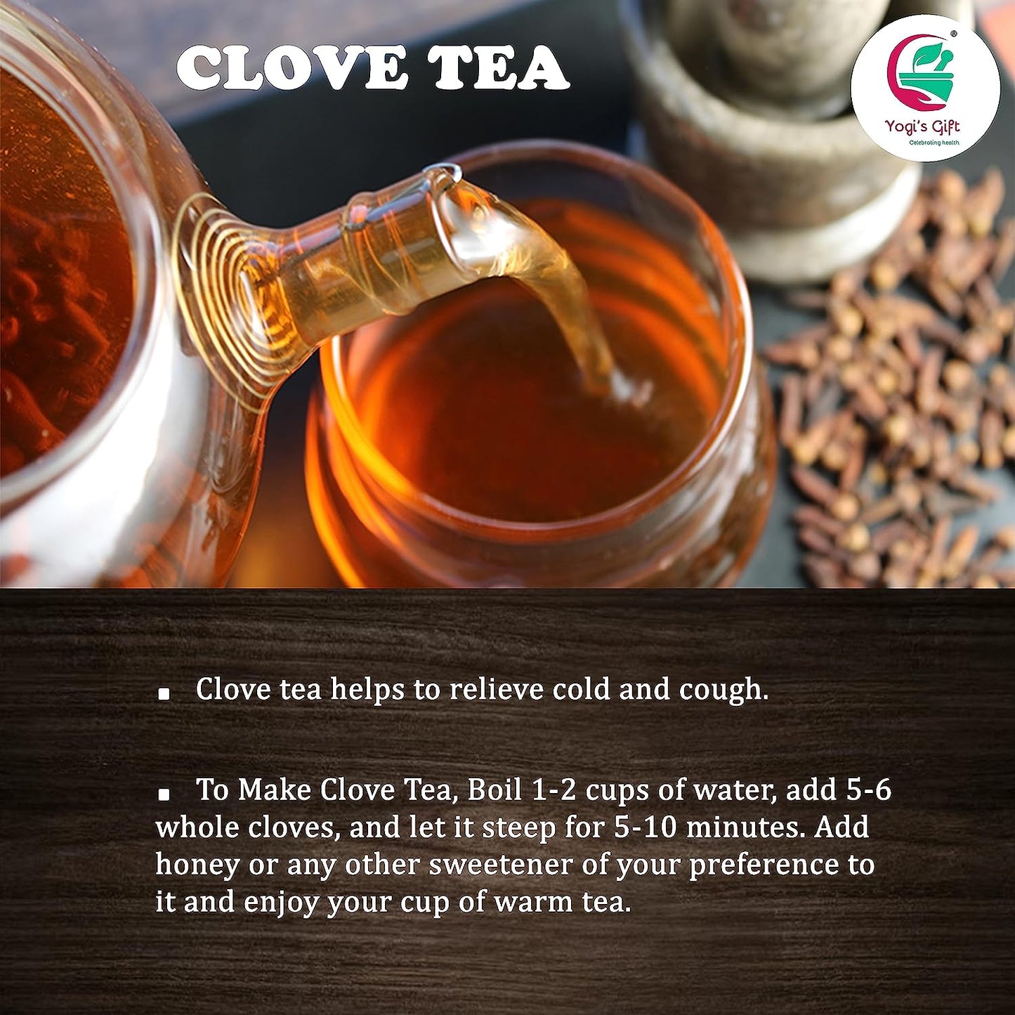 Cloves Whole 4 Oz | Fresh and Flavorful Hot Spice for Tea, Chai, Savory, Desserts and More | Whole Cloves for Oral Health | by Yogi’s Gift®
