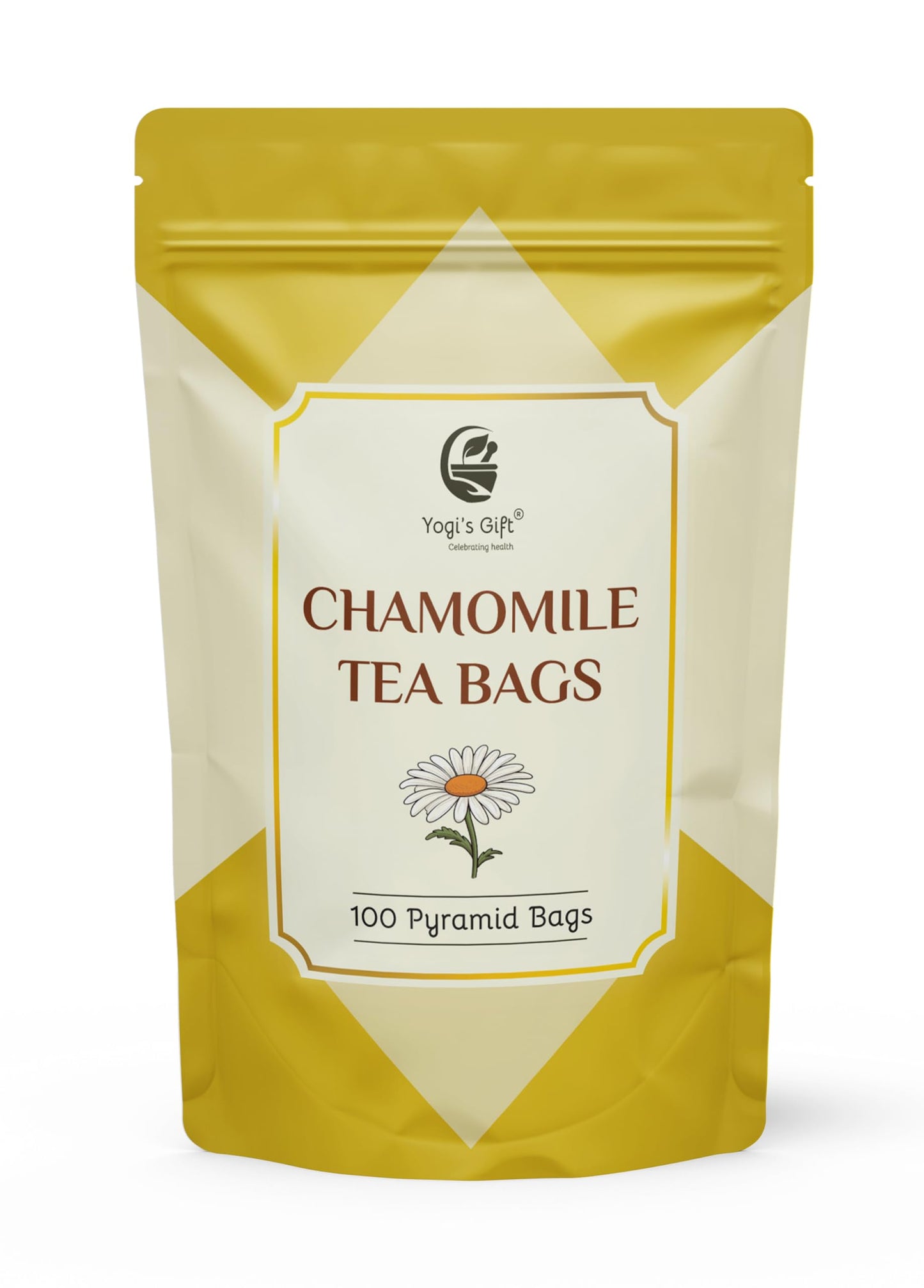 Chamomile Tea Bags – 100 Count Pyramid Tea Bags – Premium Quality Chamomile Flowers – Light And Smooth Floral Taste – By Yogi’s Gift®