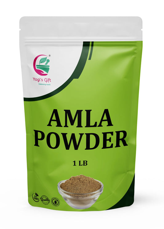 Amla Powder 1 LB, Finely Ground Raw Powder for Smoothies & Recipes, 100% Pure Indian Gooseberry powder, Resealable Bag for Freshness - By Yogi’s Gift®