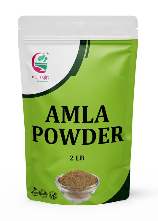 Amla Powder 2 LB, Finely Ground Raw Powder for Smoothies & Recipes, 100% Pure Indian Gooseberry powder, 2 LB Bulk Pack, Resealable Bag for Freshness - By Yogi’s Gift®