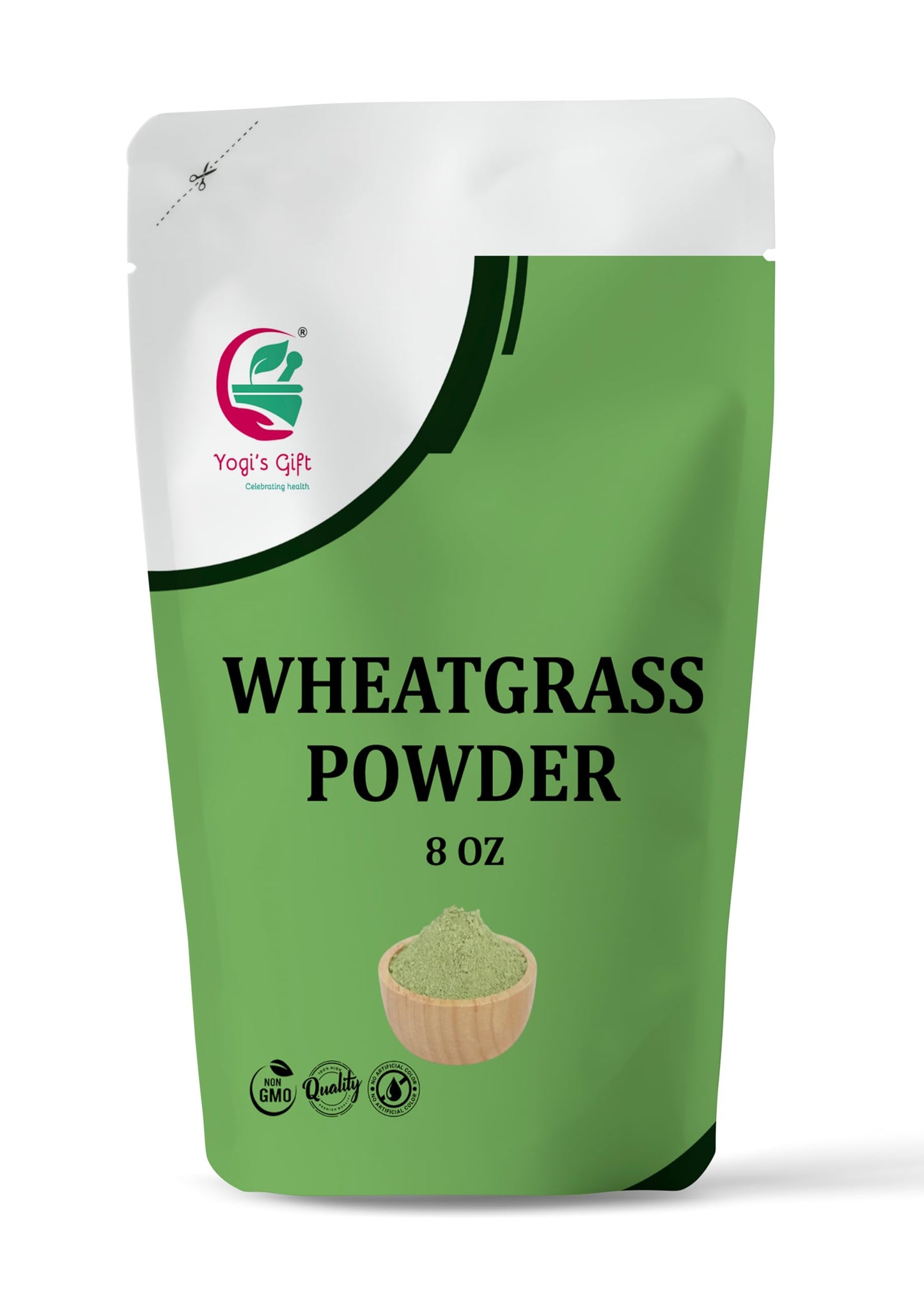 Yogis Gift Wheatgrass Powder 8 oz,  Pure & Natural Wheat Grass Powder, Finely Ground Wheatgrass for Juices, Smoothies & Health Drinks