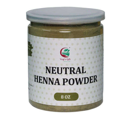 Neutral Henna Powder – 8 oz – 100% Pure & Natural – Cassia Obovata Powder for Hair Shine, Strength & Softness – Non-Coloring Natural Henna – By Yogi’s Gift®