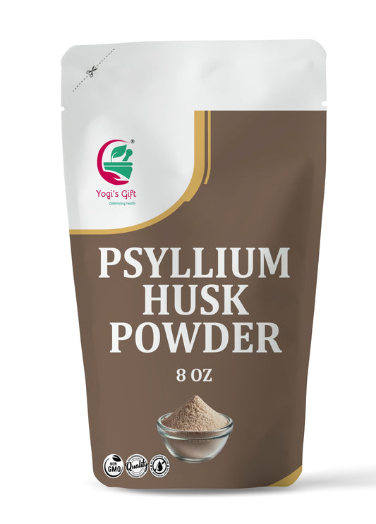 Psyllium Husk Powder 8 oz for Baking, Smoothies & Daily Use – Fine Ground Psyllium Powder / Isabgol – Natural Psyllium Fiber by Yogi’s Gift®