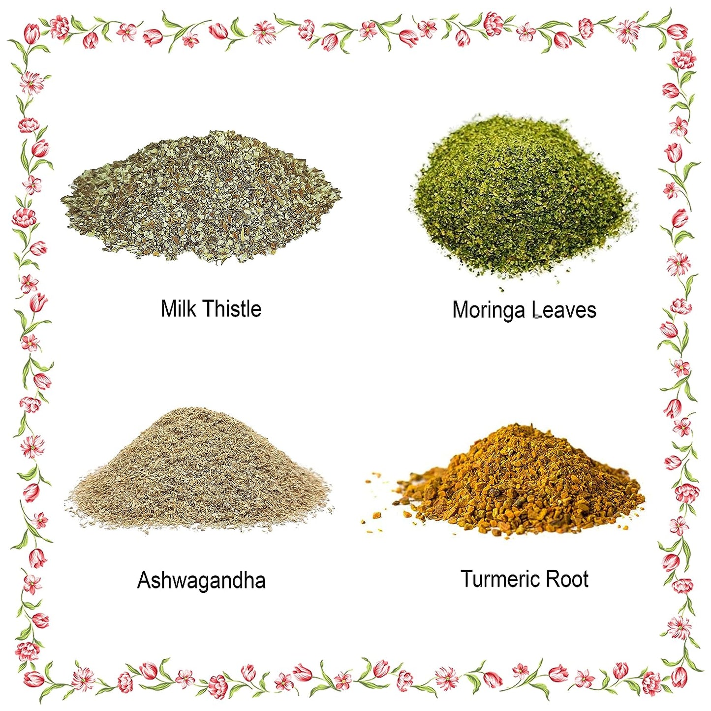 Loose leaf tea set | 100% raw & 100% natural | Variety of 8 wonderful herbs - Ginger root , Turmeric root , Lemongrass, Moringa leaves , Cinnamon , Orange peel , Milk thistle , Ashwagandha | Make your own healthy & tasty tea